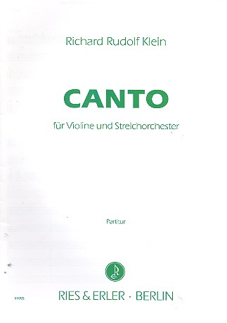 Canto  für Violine und Streichorchester  Partitur
