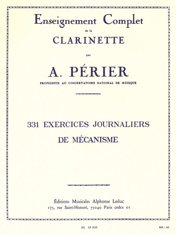 331 Exercices journaliers de mécanisme&nbsp;&nbsp;pour la clarinette&nbsp;&nbsp;