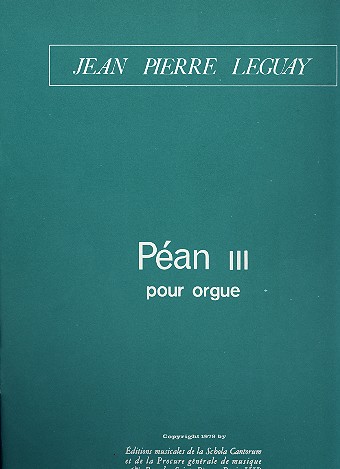 Pean 3&nbsp;&nbsp;pour orgue&nbsp;&nbsp;