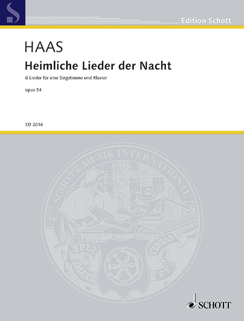 Heimliche Lieder der Nacht op. 54&nbsp;&nbsp;für mittlere Singstimme und Klavier&nbsp;&nbsp;