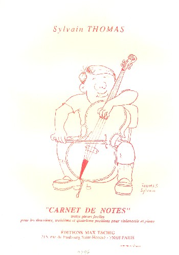 Carnet de notes 13 pièces&nbsp;&nbsp;faciles pour violoncelle et piano&nbsp;&nbsp;