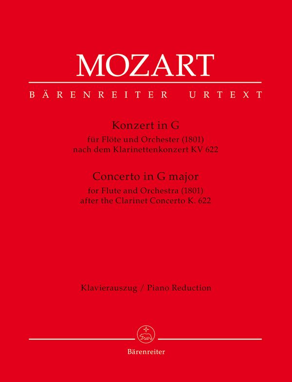Konzert G-Dur KV622 für Flöte und Orchester&nbsp;&nbsp;für Flöte und Klavier&nbsp;&nbsp;