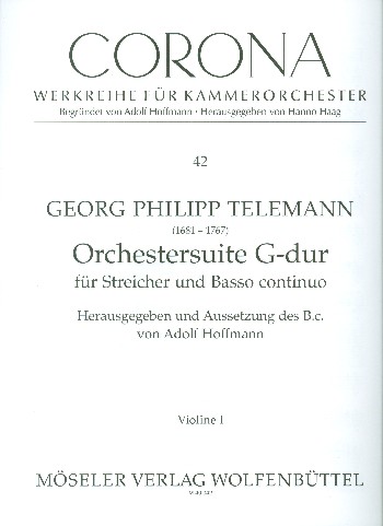 Orchestersuite G-Dur&nbsp;&nbsp;für Streicher und Bc&nbsp;&nbsp;Streicherset