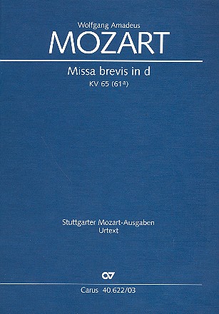 Missa brevis d-Moll KV65&nbsp;&nbsp;für Soli, Chor und Orchester&nbsp;&nbsp;Klavierauszug