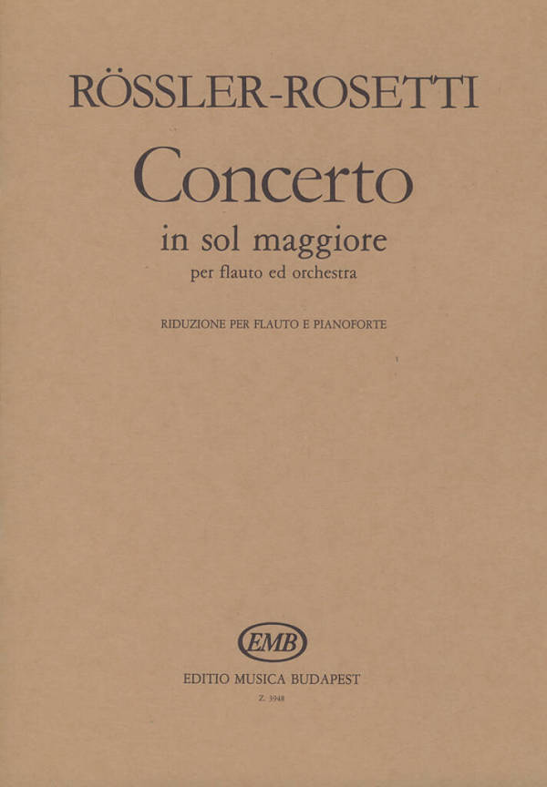 Konzert G-Dur für Flöte und  Orchester für Flöte und Klavier  