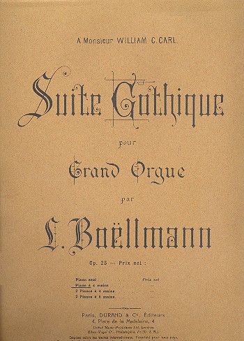 Suite Gothique op.25 pour&nbsp;&nbsp;piano a 4 mains&nbsp;&nbsp;