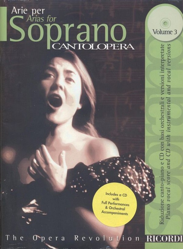 Arie per soprano vol.3 (+CD)&nbsp;&nbsp;piano score and full performance&nbsp;&nbsp;and backing tracks on CD