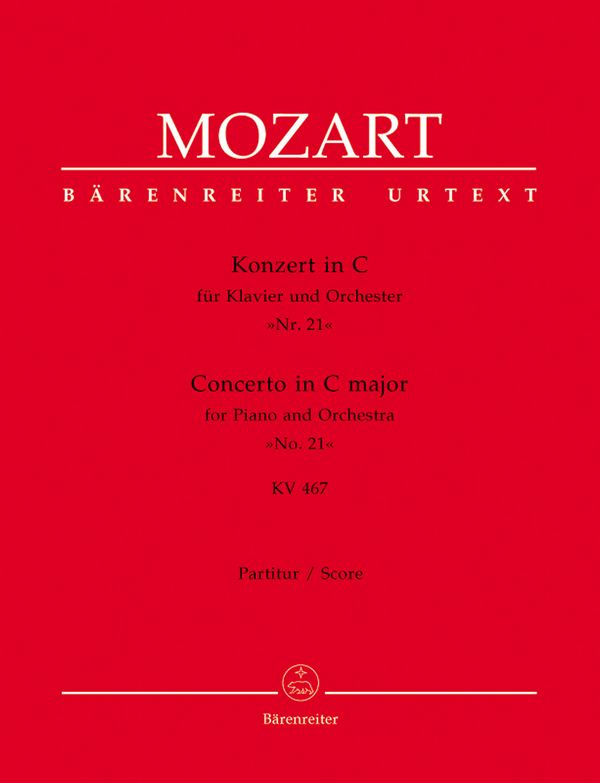Konzert C-Dur Nr.21 KV467&nbsp;&nbsp;für Klavier und Orchester&nbsp;&nbsp;Partitur