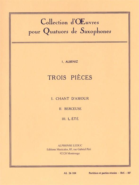 3 pieces pour  4 saxophones (satb)  partition et parties