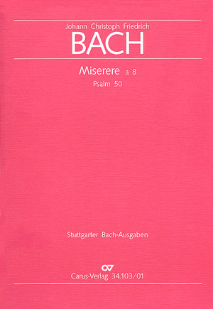Miserere à 8 Psalm 50  für Soli (SATB), Chor, 2 Violinen,  Viola und Bc,   Partitur