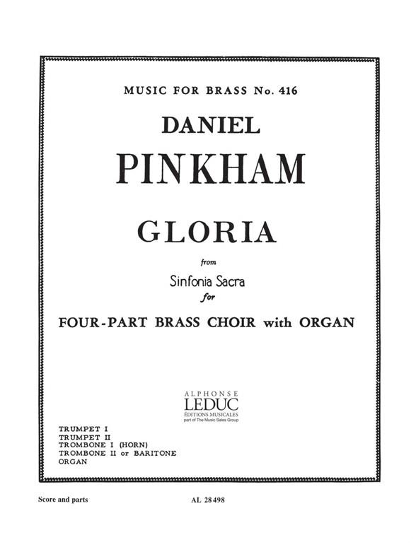 Gloria from Sinfonia Sacra  for 2 trumpets, 2 trombones and organ  score and parts