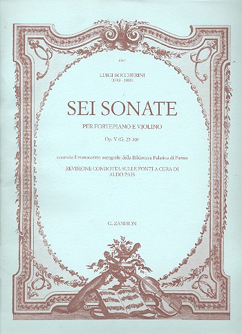 6 sonate op.5 G25-30  per violino e pianoforte  