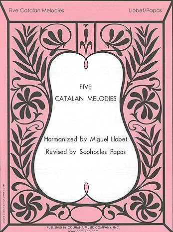 5 Catalan Melodies for  guitar (2nd guit ad lib)  