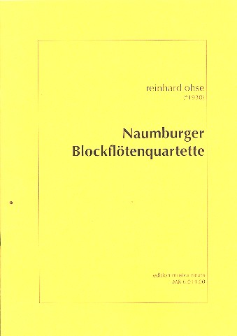 Naumburger Blockflötenquartette op.159  für 4 Blockflöten (SATB)  Partitur und Stimmen