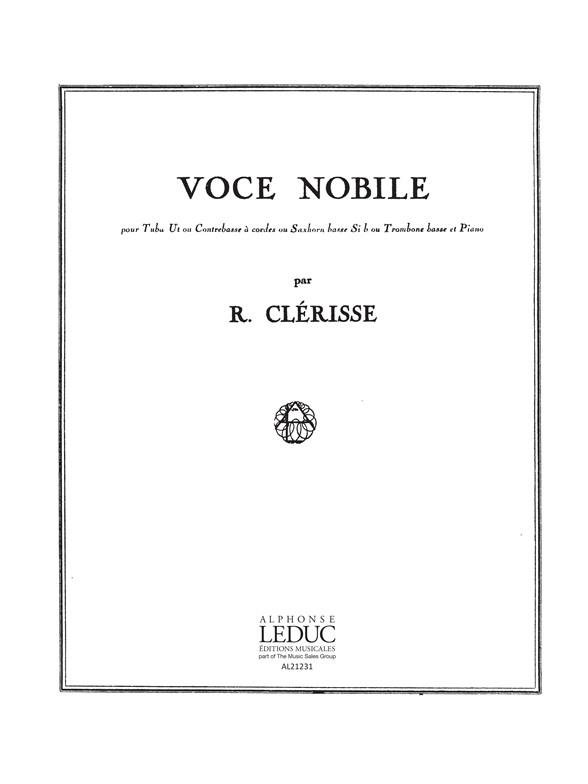 Voce nobile pour tuba&nbsp;&nbsp;(saxophone basse) et piano&nbsp;&nbsp;
