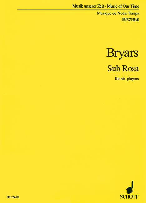 Sub rosa  for recorder,clarinet, vibraphone, piano, violin and double bass  score and parts