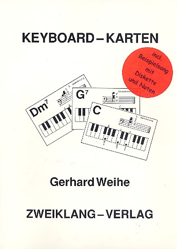 Keyboard-Karten mit Beispiel-Song  Diskette und Noten  