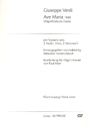 Ave Maria für Sopran, 2 Violinen,&nbsp;&nbsp;Viola und 2 Violoncelli&nbsp;&nbsp;für Sopran und Klavier