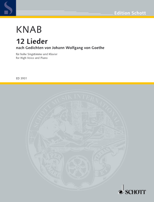 12 Lieder  für hohe Singstimme und Klavier  