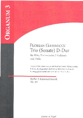 Triosonate D-Dur  für Flöte, Violine und Viola  Partitur und Stimmen