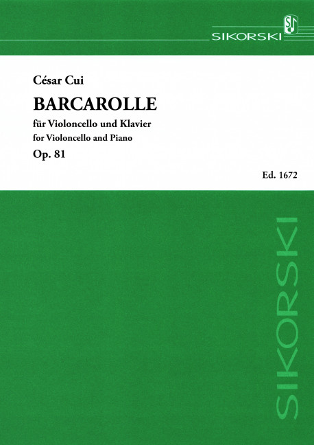 Barcarolle op.81 für  Violoncello und Klavier  