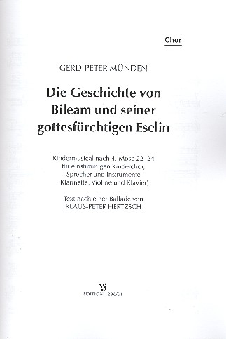 Die Geschichte von Bileam und  seiner gottesfürchtigen Eselin  Chorstimme