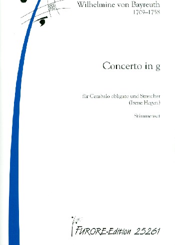Concerto g-Moll  für Cembalo obligato und Streicher  Stimmenset