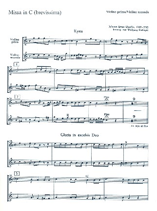 Missa C-Dur  für Soli, Chor, Orgel und Orchester  Violine 1/2