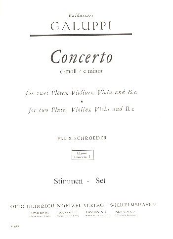 Concerto e-Moll für 2 Flöten  und Streichorchester,  Flöte 1