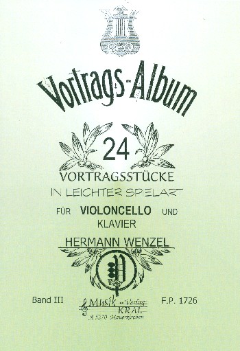 24 Salon- und Vortragsstücke Band 3  für Violoncello und Klavier  
