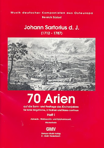 70 Arien Band 1  für hohe Singstimme, 2 Violinen und Bc  Partitur