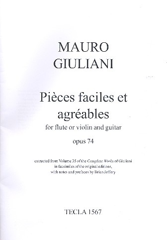 Pièces faciles et agréables op.74  for flute (violon) and guitar  