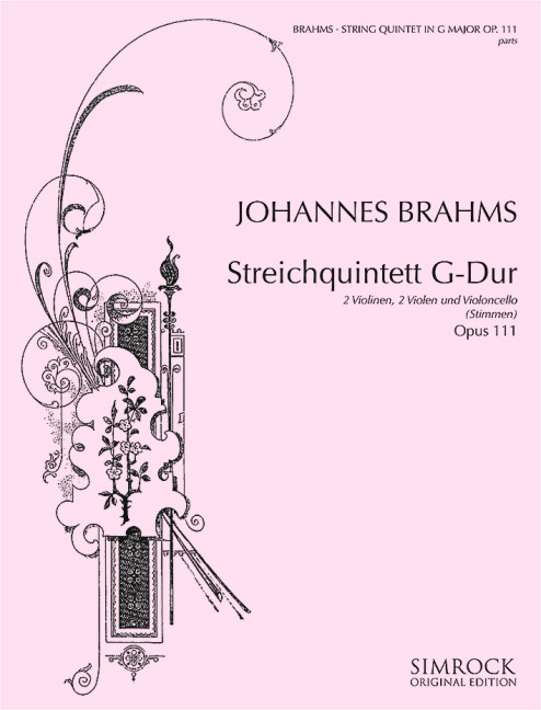 Quintett G-Dur op.111&nbsp;&nbsp;für 2 Violinen, 2 Violen und Violoncello&nbsp;&nbsp;Stimmen