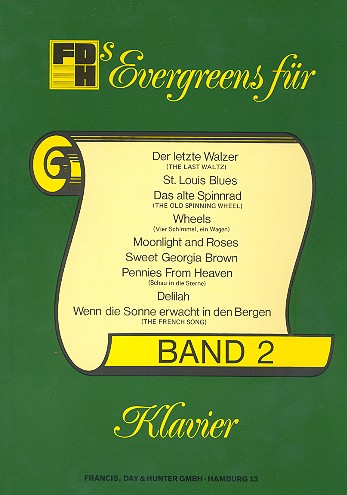 Evergreens Band 2 für Gesang  und Klavier  