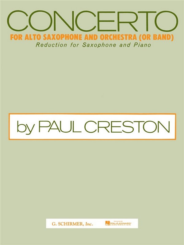 Concerto for alto sax and&nbsp;&nbsp;orchestra (band) for&nbsp;&nbsp;alto sax and piano