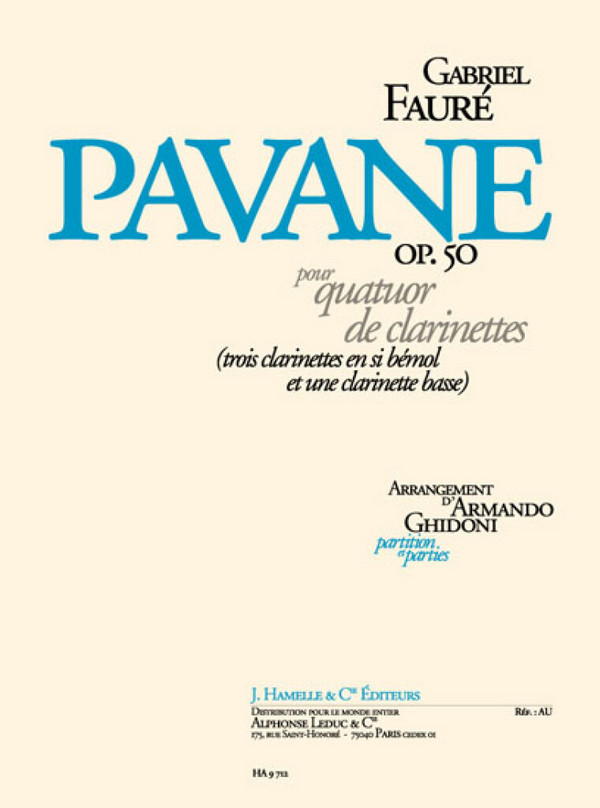 Pavane op.50 pour 4 clarinettes&nbsp;&nbsp;partition et parties&nbsp;&nbsp;
