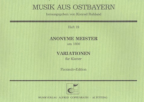 Anonyme Meister um 1800&nbsp;&nbsp;Variationen für Klavier&nbsp;&nbsp;(Faksmile)