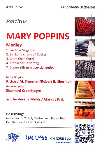Mary Poppins Medley  für Akkordeonorchester  Partitur