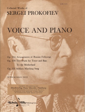 Collected Works for  voice and piano (russ)  text in kyrillischer Schrift