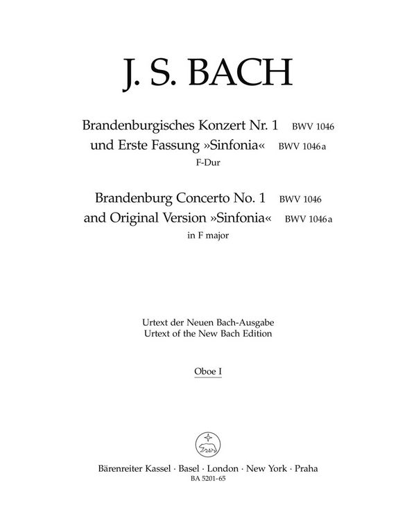 Brandenburgisches Konzert Nr.1&nbsp;&nbsp;BWV1046 für Orchester&nbsp;&nbsp;Harmonie