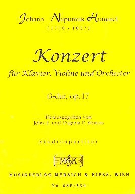 Konzert G-Dur op.17 für  Klavier, Violine und Orchester  Studienpartitur
