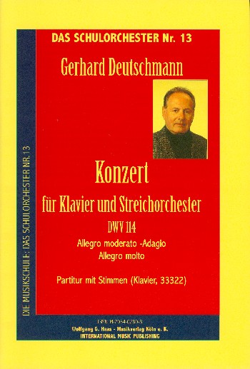 Konzert DWV114  für Klavier und Streichorchester  Partitur und Stimmen