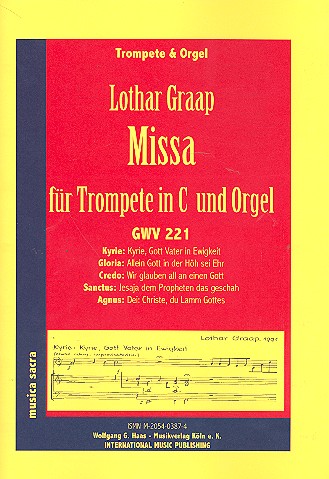MISSA GWV221 FUER&nbsp;&nbsp;TROMPETE IN C UND ORGEL&nbsp;&nbsp;