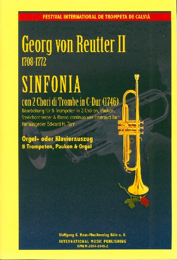 Sinfonia  für 8 Trompeten in 2 Chören, Pauken, Streichorchester und bc  Klavierauszug