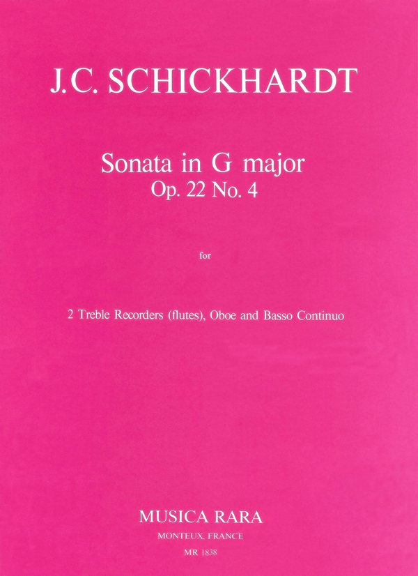 Sonate G-Dur op.22,4  für 2 Altblockflöten (Flöten), Oboe und Bc  Stimmen