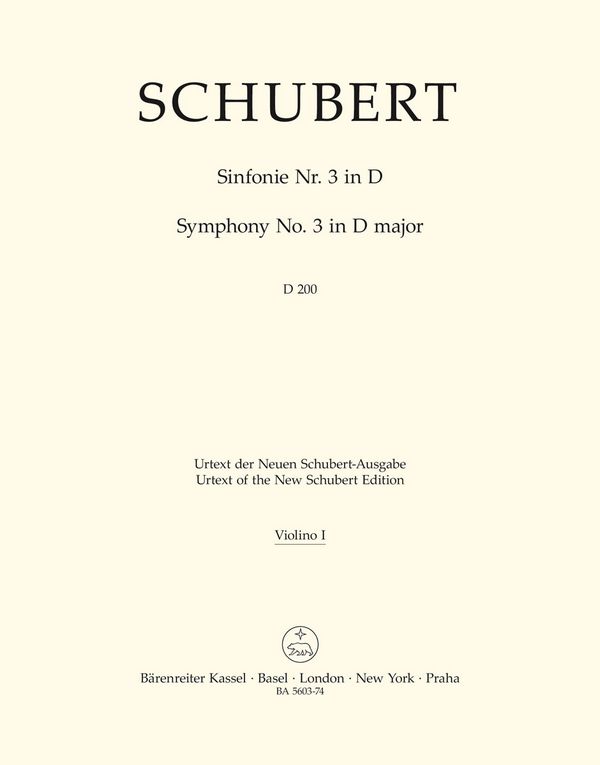Sinfonie D-Dur Nr.3 D200&nbsp;&nbsp;für Orchester&nbsp;&nbsp;Violine 1