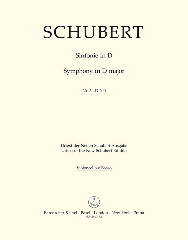 Sinfonie D-Dur Nr.3 D200&nbsp;&nbsp;für Orchester&nbsp;&nbsp;Violoncello/Bass
