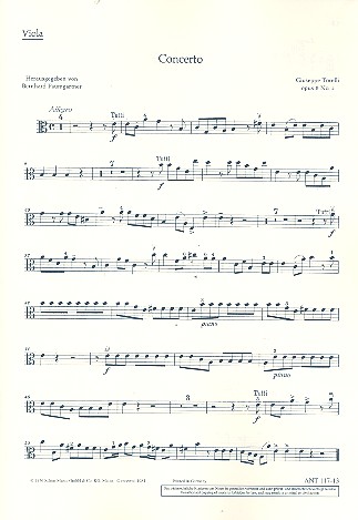 Konzert op.8,2&nbsp;&nbsp;für 2 Solo-Violinen,Streichorchester und Cembalo&nbsp;&nbsp;Viola