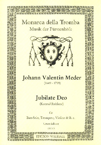 Jubilate deo  für Bass, Trompete, Violine und Bc  Partitur und Stimmen