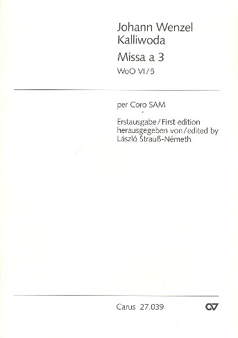 Missa à 3 Woo5/5 für gem Chor  (SAM),   Partitur  